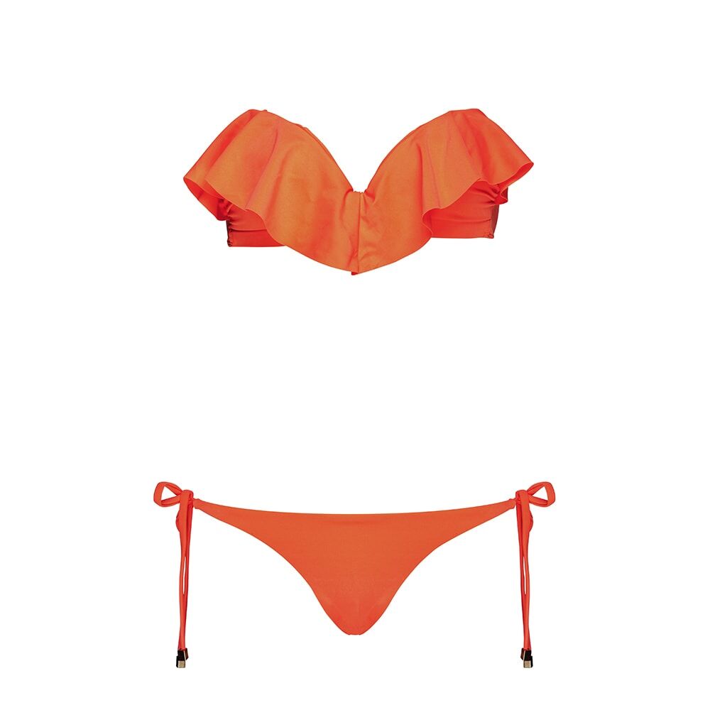 bikini junkie ghost mannequin photography orange bikini;