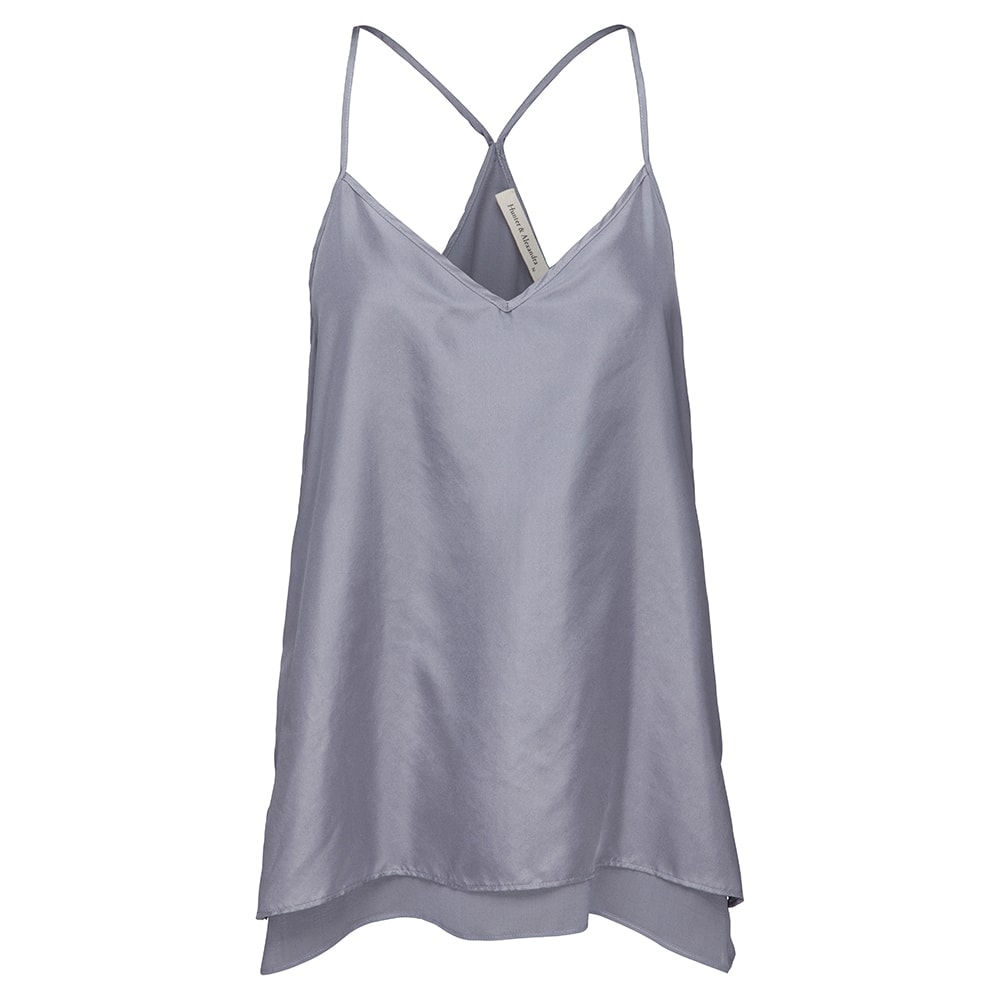 hunter and alexandra ghost mannequin silver cami top;