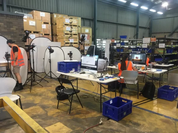 In warehouse photography;