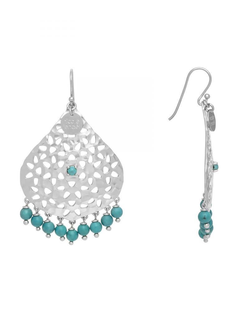 nicole fendel jewellery photography silver and turquoise earrings;