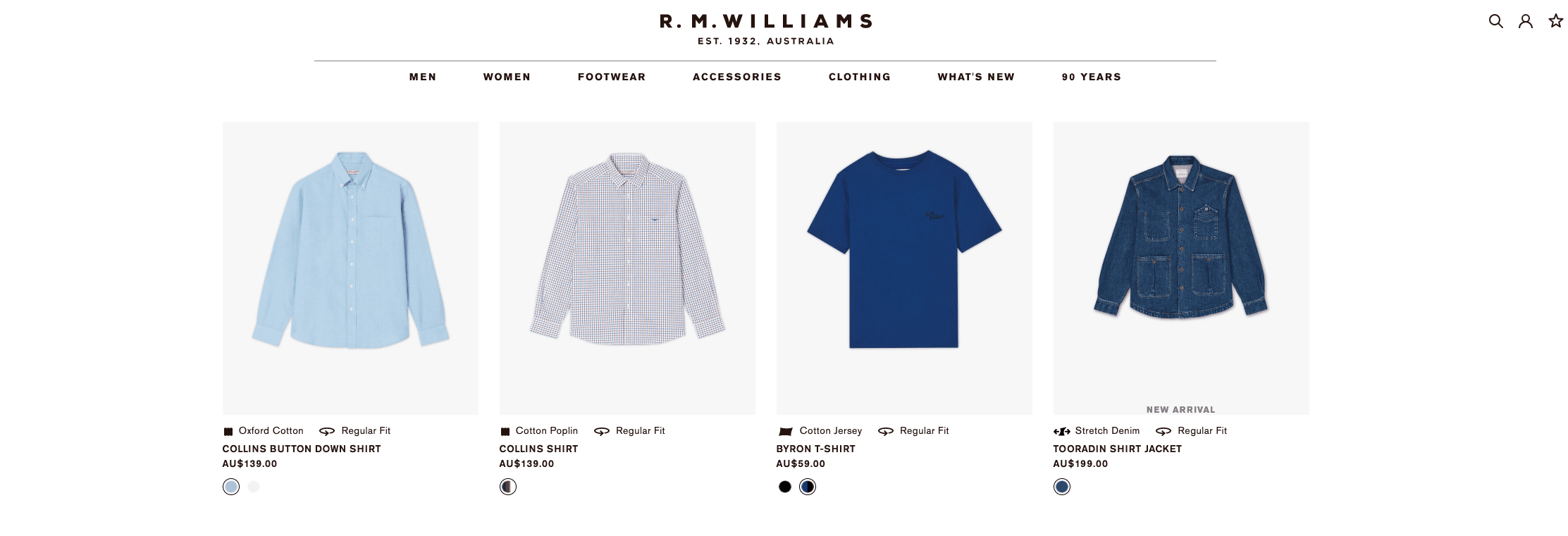 large blue shirt search rm williams