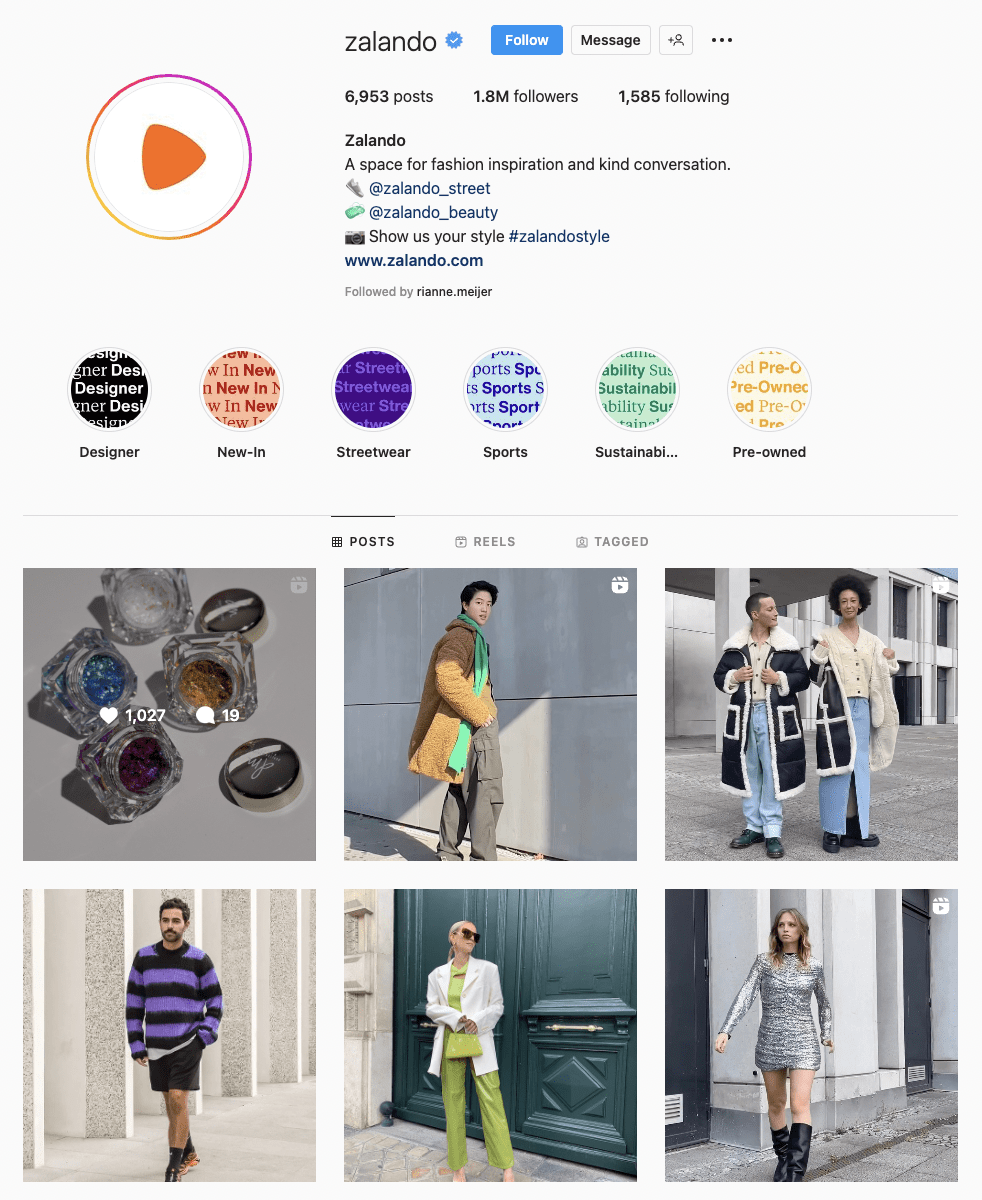 Zalando instagram strategy