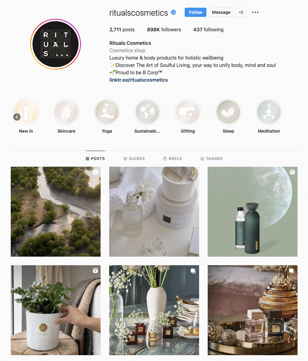Ritual Cosmetics instagram strategy